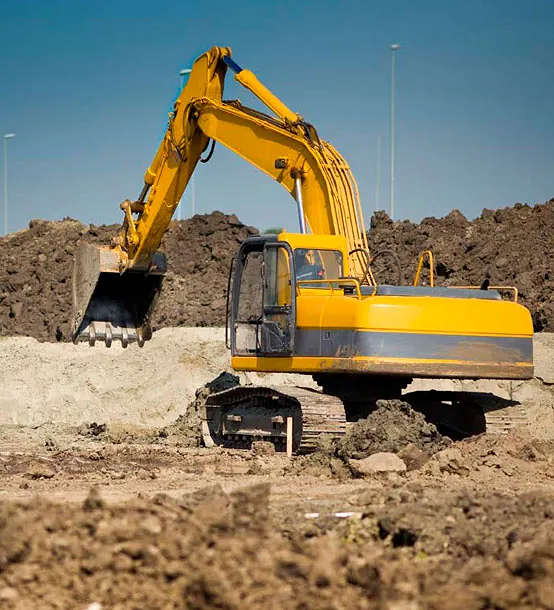 Excavadora en terreno